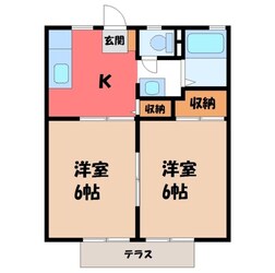 栃木駅 徒歩8分 1階の物件間取画像